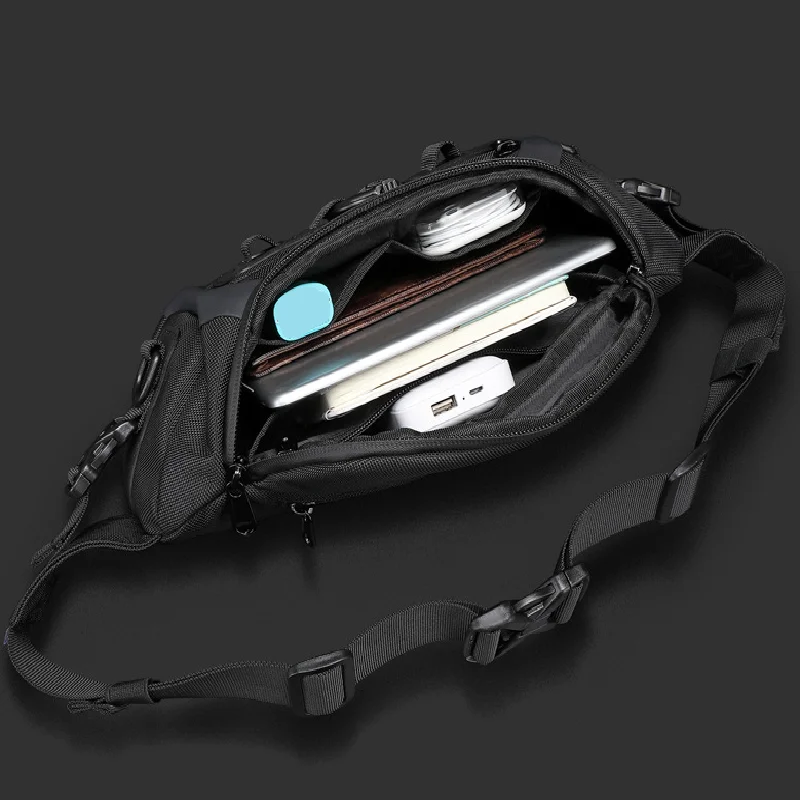 Fashion Men Waist Bag Outdoor Sports Tactical Fanny Pack Multifunction Waterproof Male Chest Bag Mens Tide Crossbody Bags