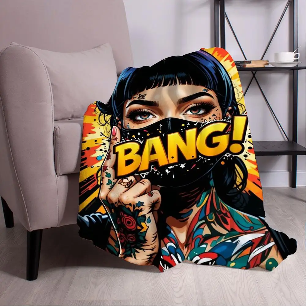 

Theme Stick Throw Blanket Aesthetic Art Flannel Blanket Portable Home Travel Camping Sofa Picnic Thickening Flannel Blanket