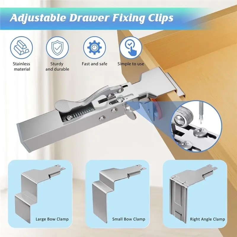 ABKJ-Drawer Front Installation Clamps Adjustable Drawer Fixing Clamp For Cabinet Installation Tools Drawer Front Fixing Clip