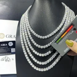 halloween Wholesale Price Pass Diamond Test 2MM 3MM 4MM 5MM 6.5MM S925 Silver Moissanite Chain Women Men Necklace Moissanite