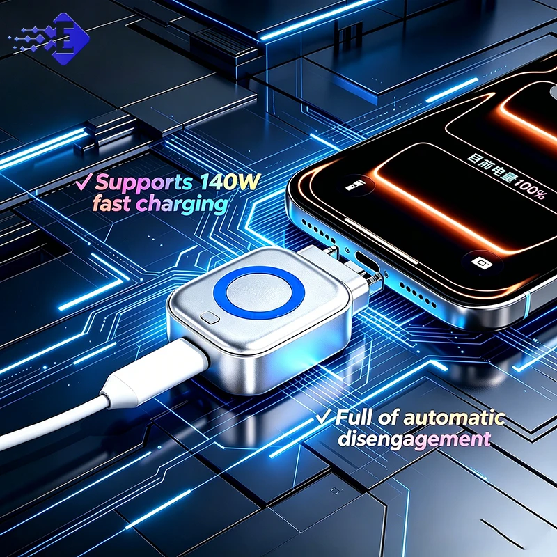 Dual Chip 360° Protection USB-C Auto Power Off Charging Separator 140W PD Fast Charge Overheat Prevent Type C Guard