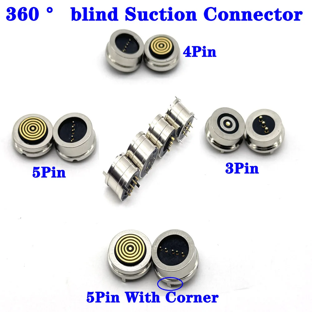 

1pair 3Pin 4Pin 5Pin 6Pin Waterproof MagneticConnector spring Loaded Male Female360°blind suction Dc signalTransmission charging