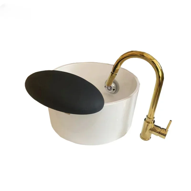 

Hot Selling White Foot Bathtub High-Quality Household Foot Wash Basin Ceramic Pedicure Spa Basin With Water Pipe