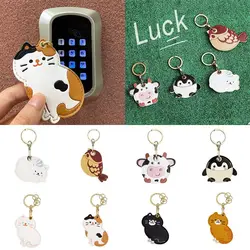 Keychain Access Card Holder Pendant Leather Card Cover Animal Access Card Bag Control Card Protective Case