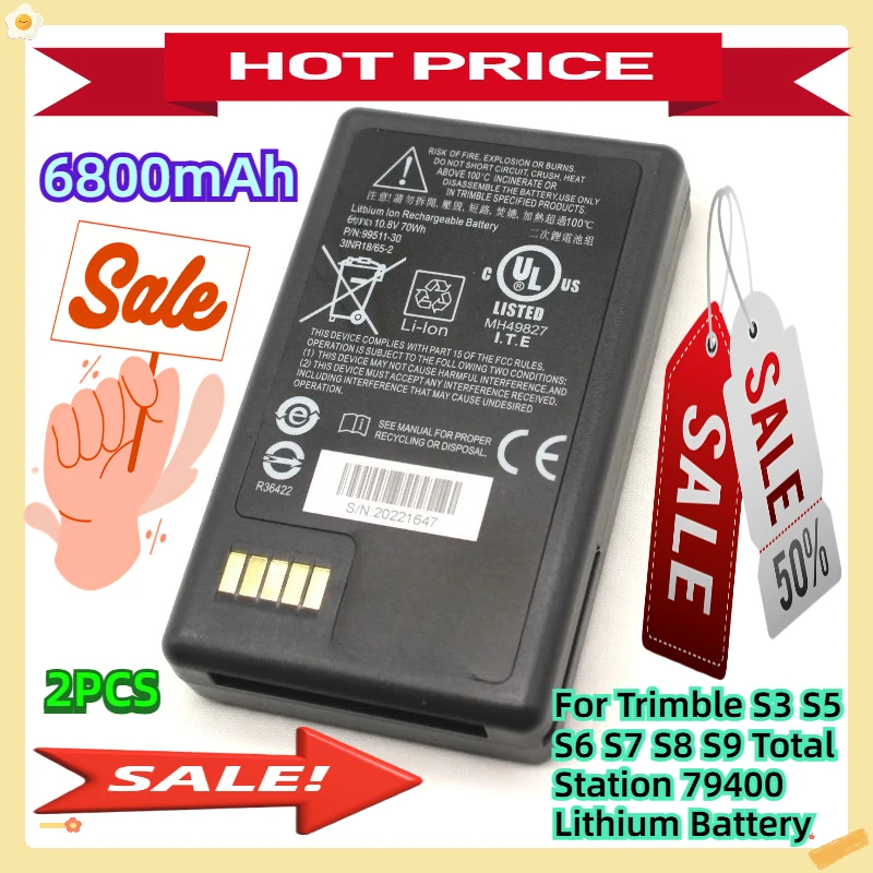 

For Trimble S3 S5 S6 S7 S8 S9 Total Station 79400 Lithium Battery 2pcs