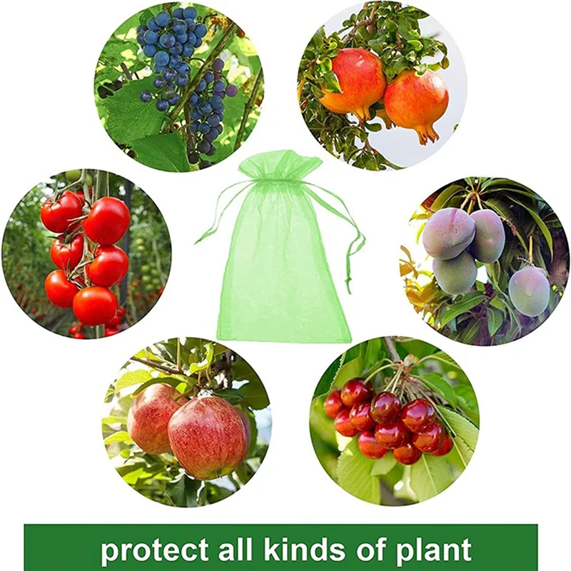 

Grape Protection Bags 100Pcs Grape Protectors with Drawstring Fruit Mesh Bag Protector Organza Gift Bags