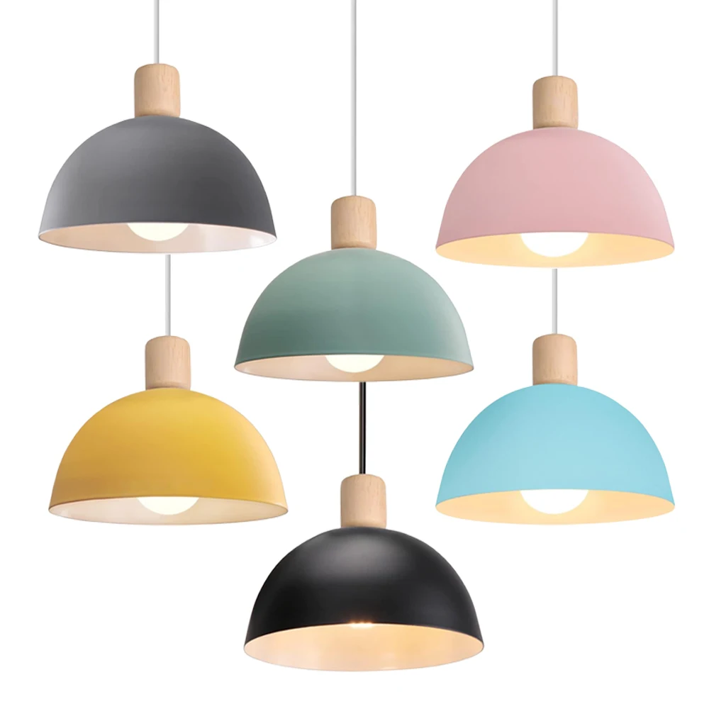 

Modern Wooden Metal Hanging Lamps Nordic E27 Pendant Lights for Bedroom Dining Room Kitchen Decor Lighting suspension luminaire