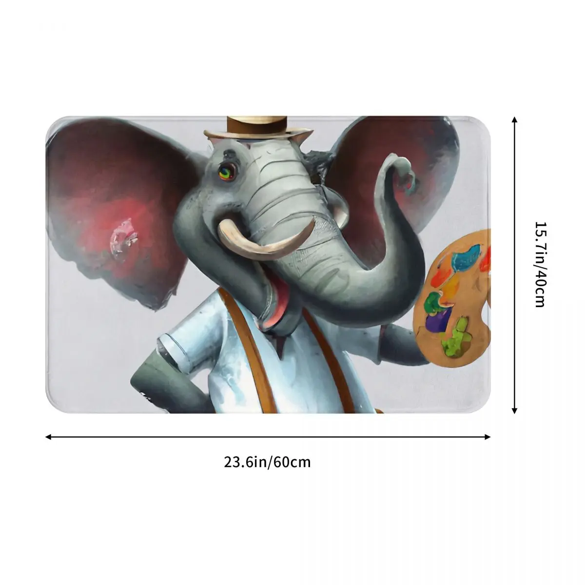 Animal Anti-Slip Doormat Kitchen Mat Elephant Painter Balcony Carpet Welcome Rug Indoor Decor