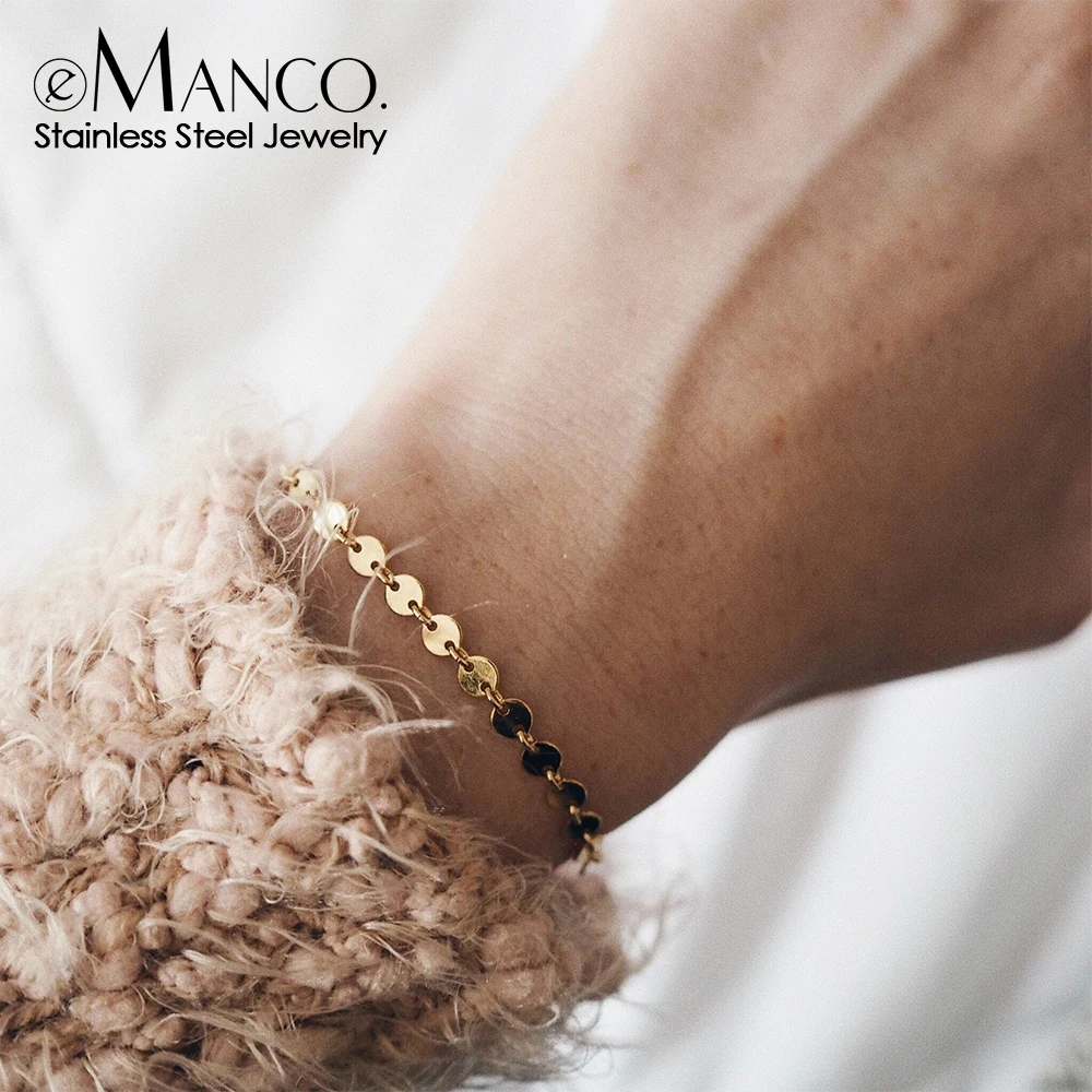 Manco não desbota pulseira de aço inoxidável ajustável pulseiras de tornozelo para mulheres melhor amigo pulseira delicada joias por atacado