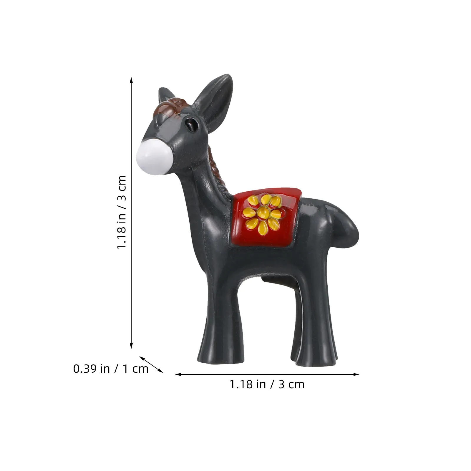 30Pcs Mini Donkey Resin Sculpture Small Resin Animals for Indoor Fairy Garden Desktop Landscape Decoration Mini Donkey