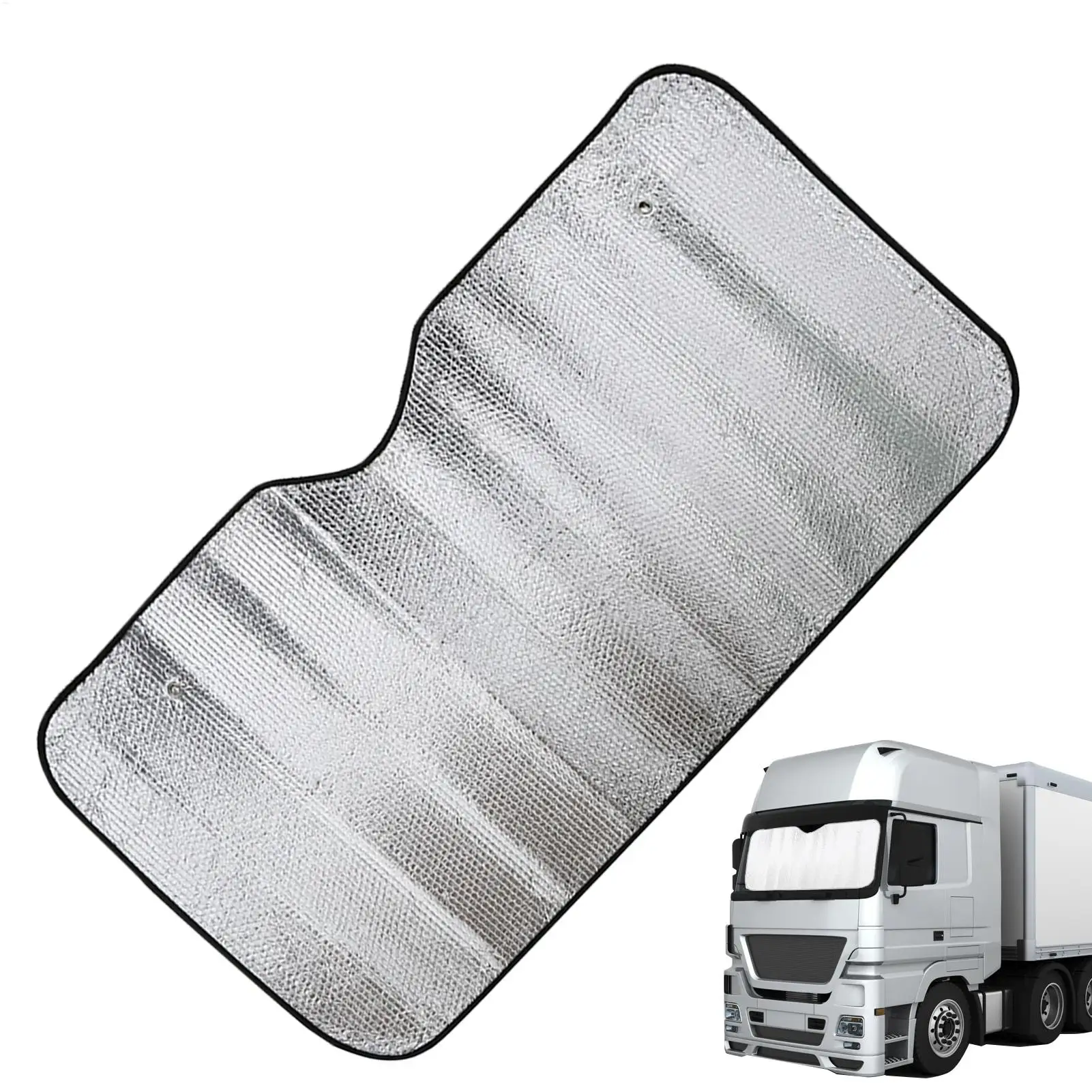 Large Truck Windshield Sun Shade Heat Blocking Foldable Sunshade for Commercial Vehicle Van Cab Window Insulation Protector