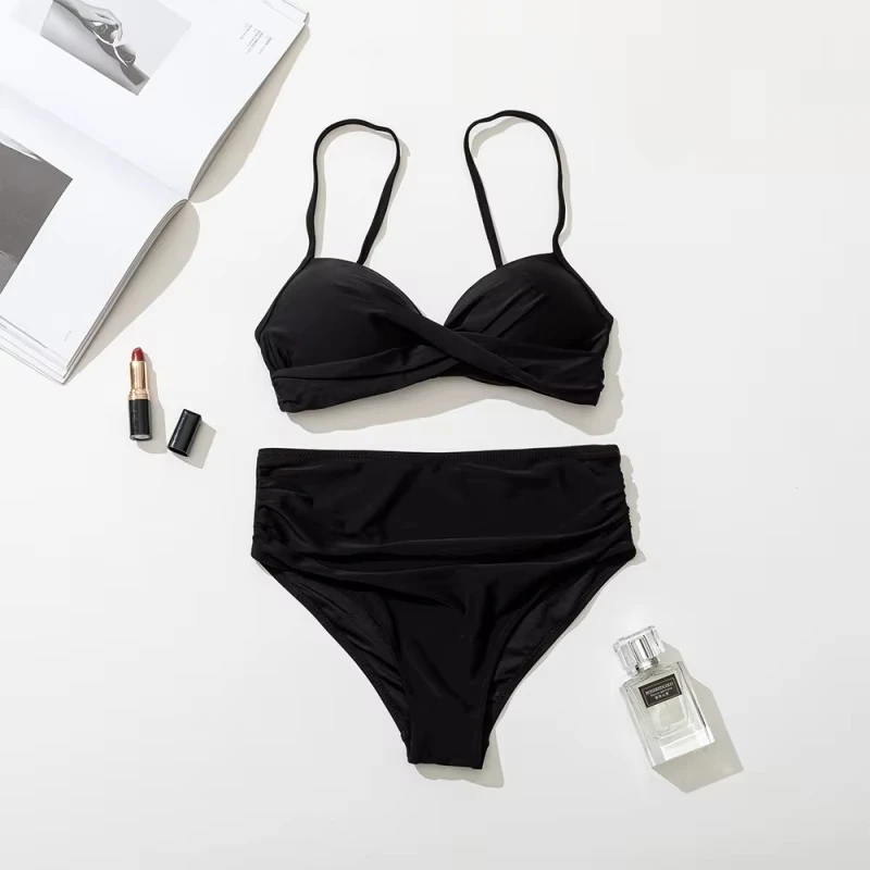 Bikini fashion sexy swimwear two-piece solid color swimsuit