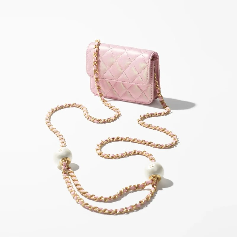 Lambskin Pearl Chain Bag