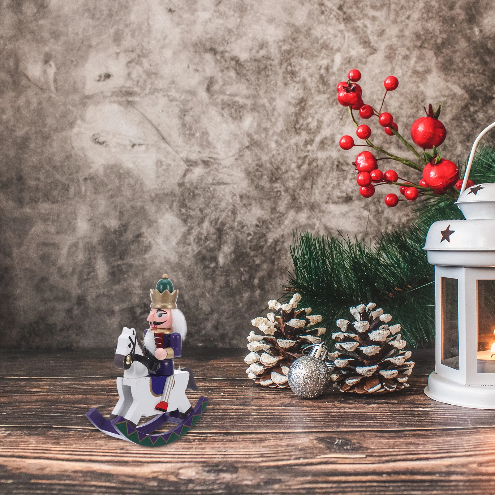 

Wooden Nutcracker Soldier Rocking Horse Holiday Christmas Table Decor Xmas Tree Centerpiece Nutcracker Ornaments