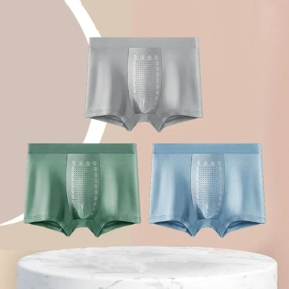 3Pcs Comfortable Modal Men Boxers Panties Lingerie Seamless Boxer Shorts Underpants Breathable Underwear for Men Gifts