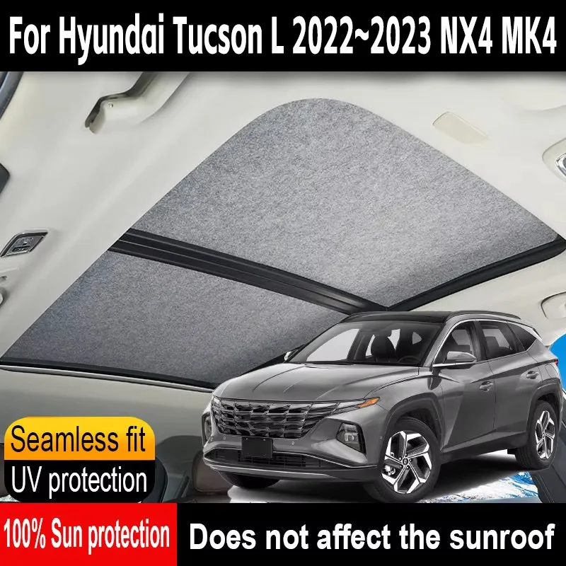 

Автомобильный люк на крыше, изоляционный козырек на крыше для Hyundai Tucson L 2022 ~ 2023 NX4 MK4, анти-УФ-электростатическая адсорбция, небесный занавес, солнцезащитный козырек