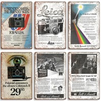 Artysian Metal Camera Sign - Vintage Leica Kodak Pentax Polaroid Ads Plaque, 1PC Home Studio Decor, Stylish Retro Camera Art