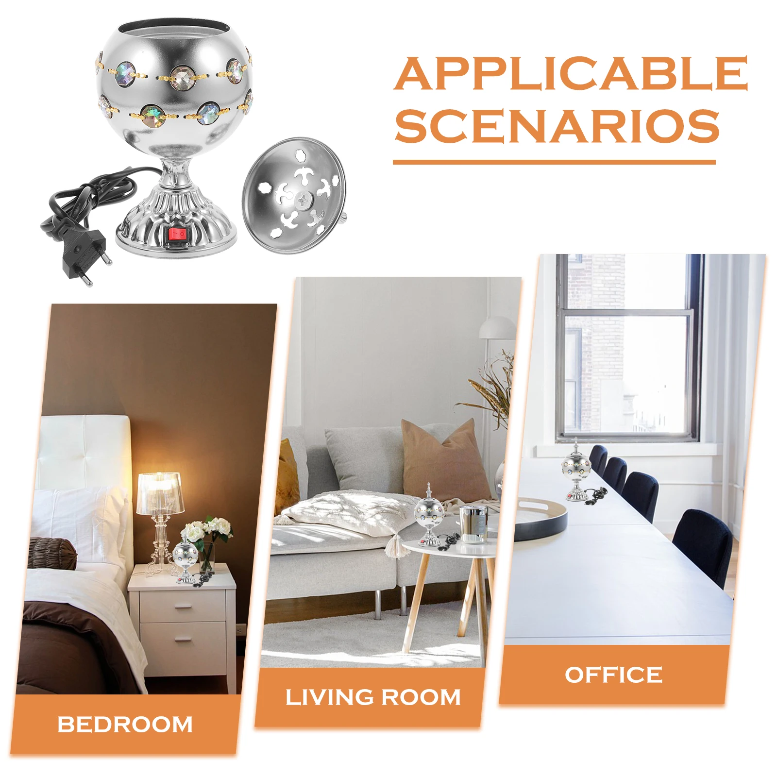 

Electric Arabian Incense Burner Desktop Lidded Plug-in Censer Ornament Eu Plug Vintage Aroma Incense Holder Home Decor Essential