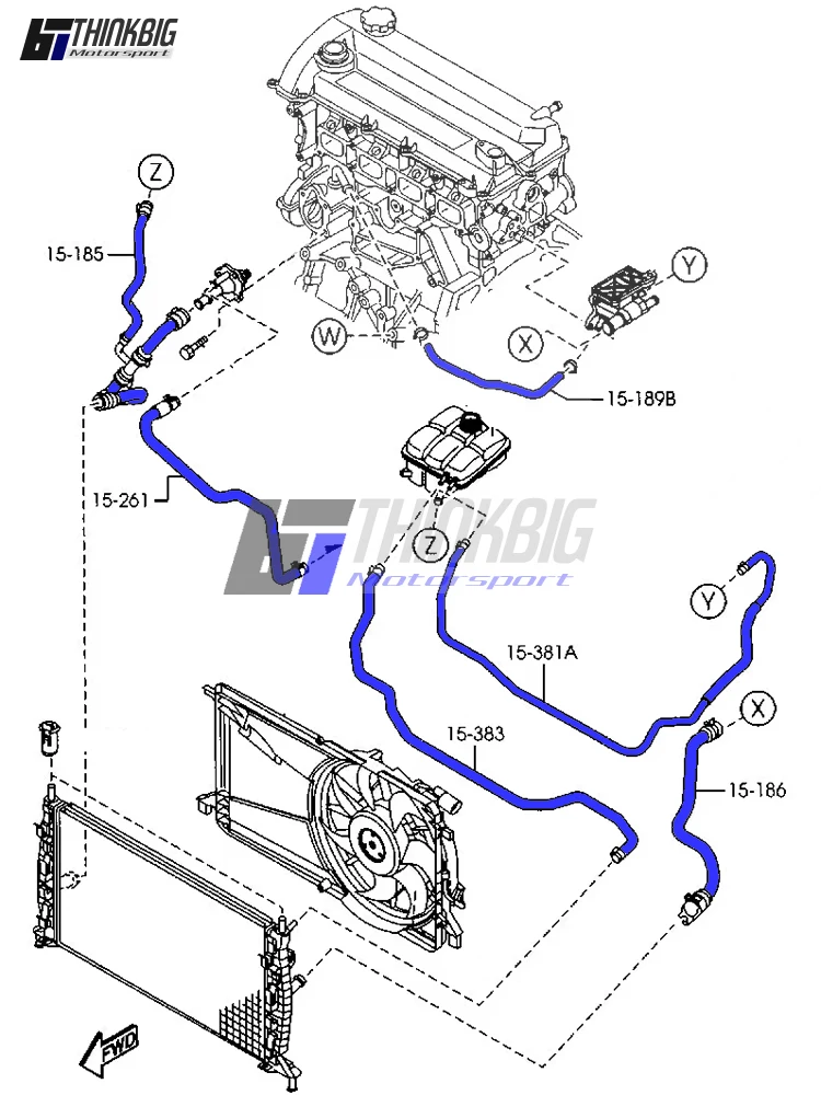 Silicone Radiator Hose Kit For 2004-2009 Mazda 3 BK 2.0L/2.3L (14pcs)