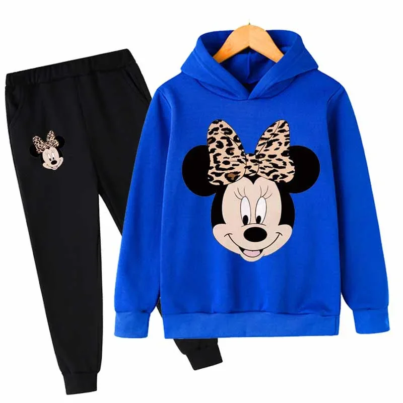 2024 Mickey Disney Mouse Clothes Sweatshirts Children Hoodie Pants 2 piece Mouse Tracksuit Girl Kids Printed Hoodie Set Suits