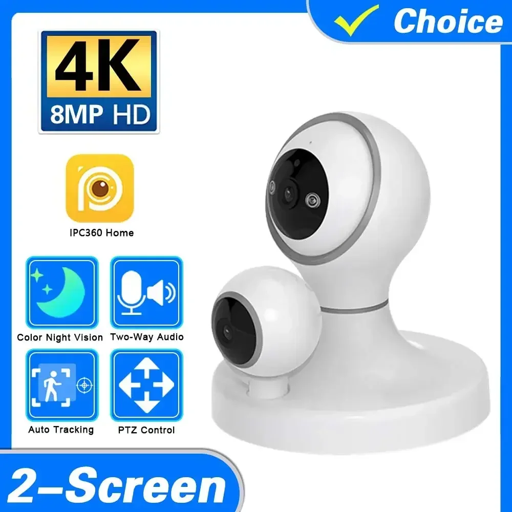 

IPC360 Home Dual lens 4K 8MP wireless PTZ camera WIFI IP Auto tracking security protection camera P2P video surveillance camera