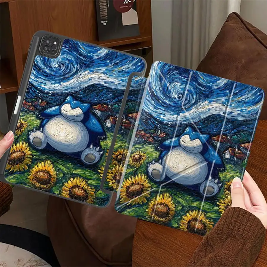 Urocze etui na tablet z Pokemonem Snorlaxem do iPad Pro 2025 Pro 11. 10. 9. 8. 7. generacji 12.9 cala Air 4 5 M3 M2 1 2 M4 11 cali Mini 6 7 — zdjęcie produktu 2