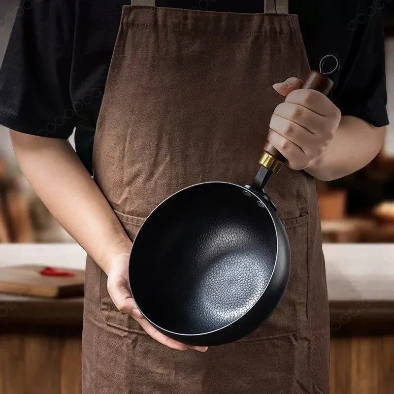 

Ancient Method, Big Belly Pot, Traditional Flat Bottom Wok, Non-stick Pot, Household Frying Boiler, General Purpose