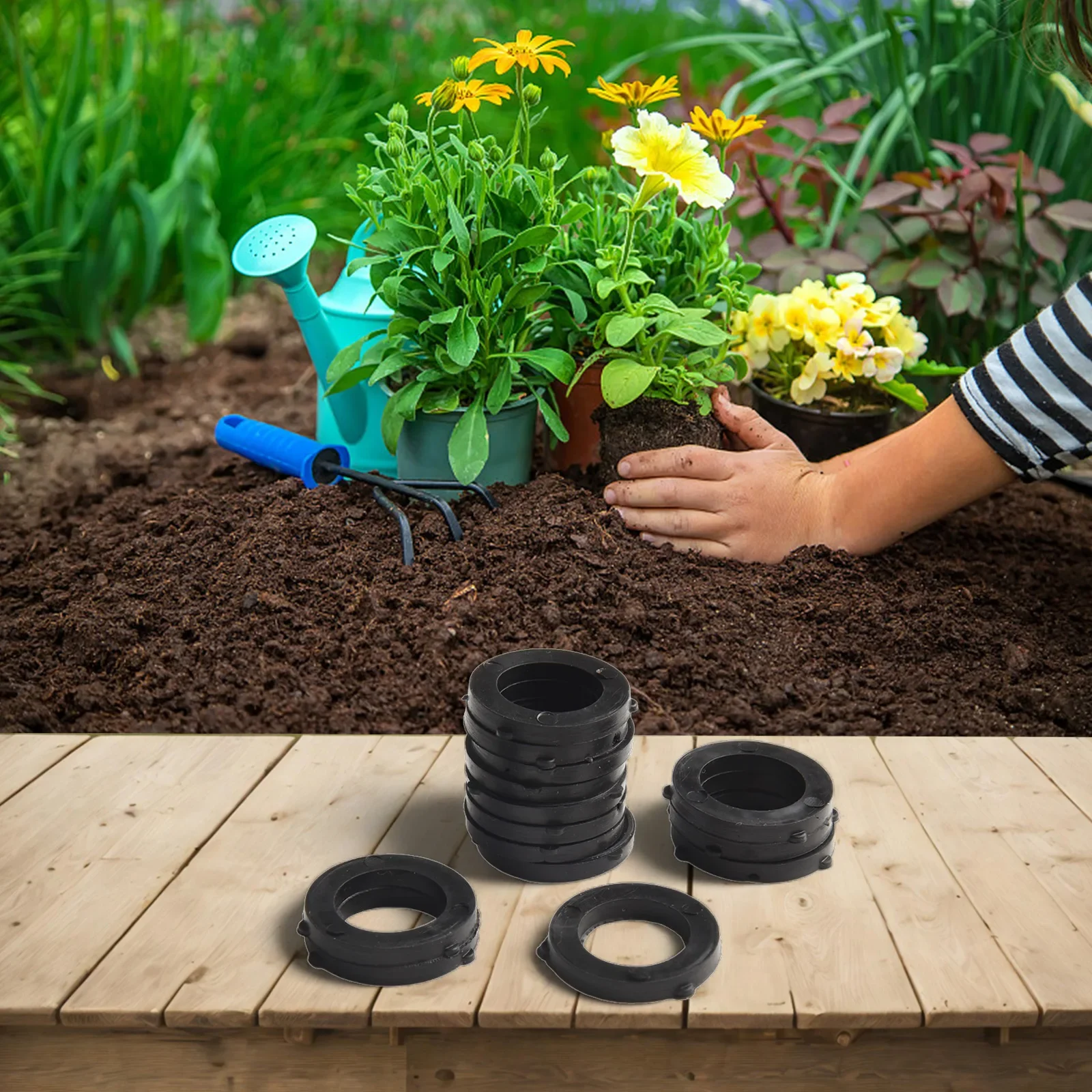 

Gardening Plumbing Garden Faucet Seals Rubber Washers Set Easy To Install Effective Seals Long-lasting Performance