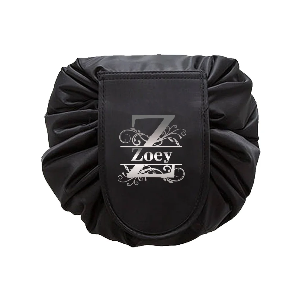 Customized Name Women's Drawstring Travel Makeup Bag Storage Bag Letter Printed Storage Bag Foldable Toiletries Handbag