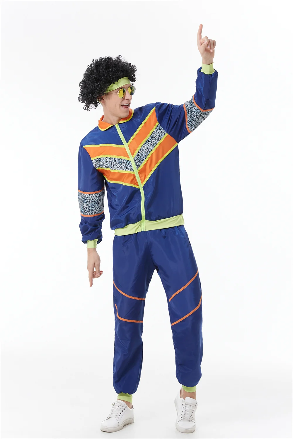 Purim Adult Men Retro 70s 80s Hippie Costume Rock Disco outfit Cosplay Halloween Party Sportswear Dress