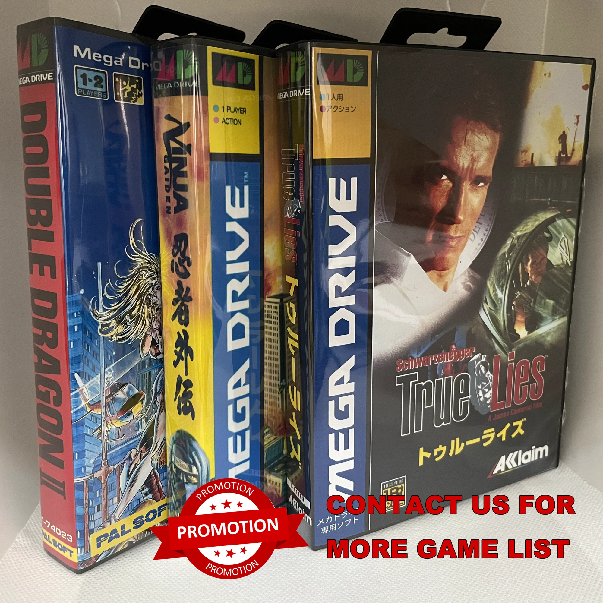 Oferta Imperdível: Cartão de Jogo Pepenga Pengo/TRUE LIES/DOUBLE DRAGON 1 2 3 V com Caixa JP 16bit MD para Sega Mega Drive/Genesis