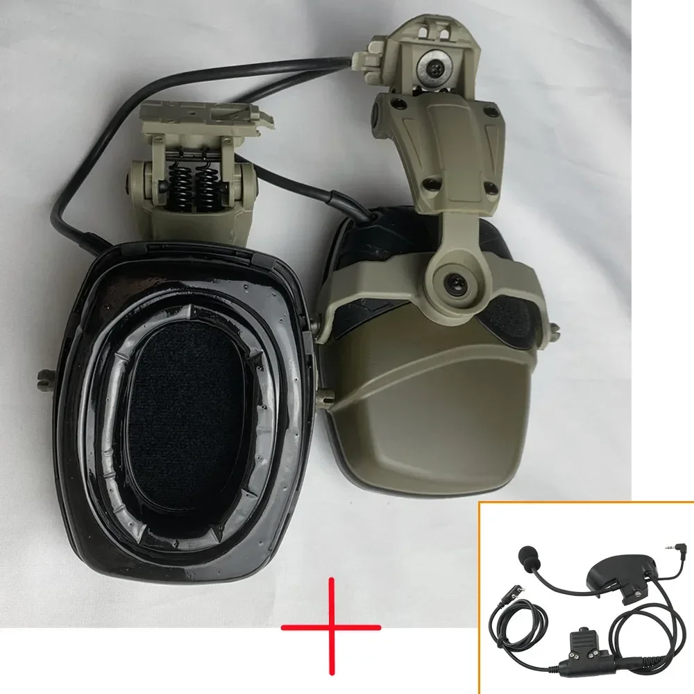 Tactical Headset ARC Rail Adapter Hearing Noise Cancellation Electronic Shooting Headphone with Microphone Kit Gel Earmuffs