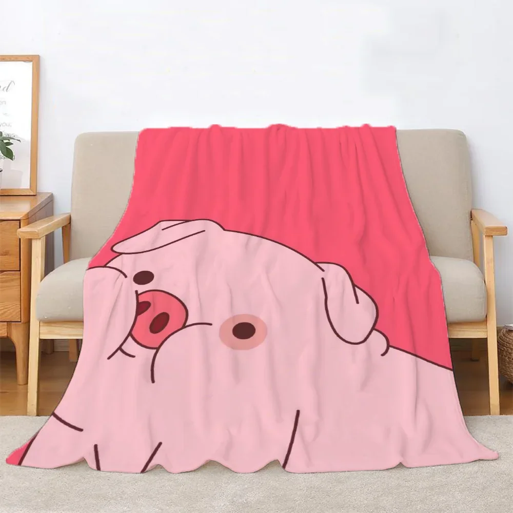 Pink Pig Throw Blanket 150x200 Thick Blankets for Winter Beach Towel Home Interior Microfiber Bedding Knitted Plaid Knee Nap Bed