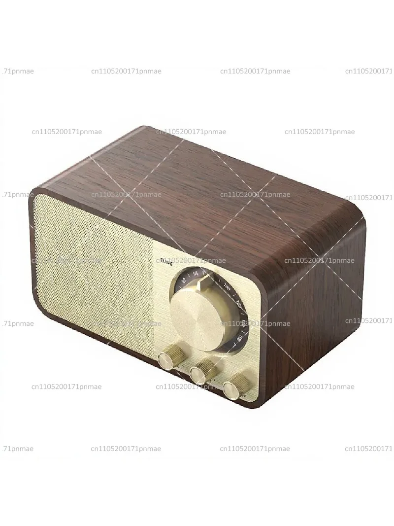 Retro Bluetooth Speaker Wooden Classic Home Radio Subwoofer with Card Slot Small Stereo