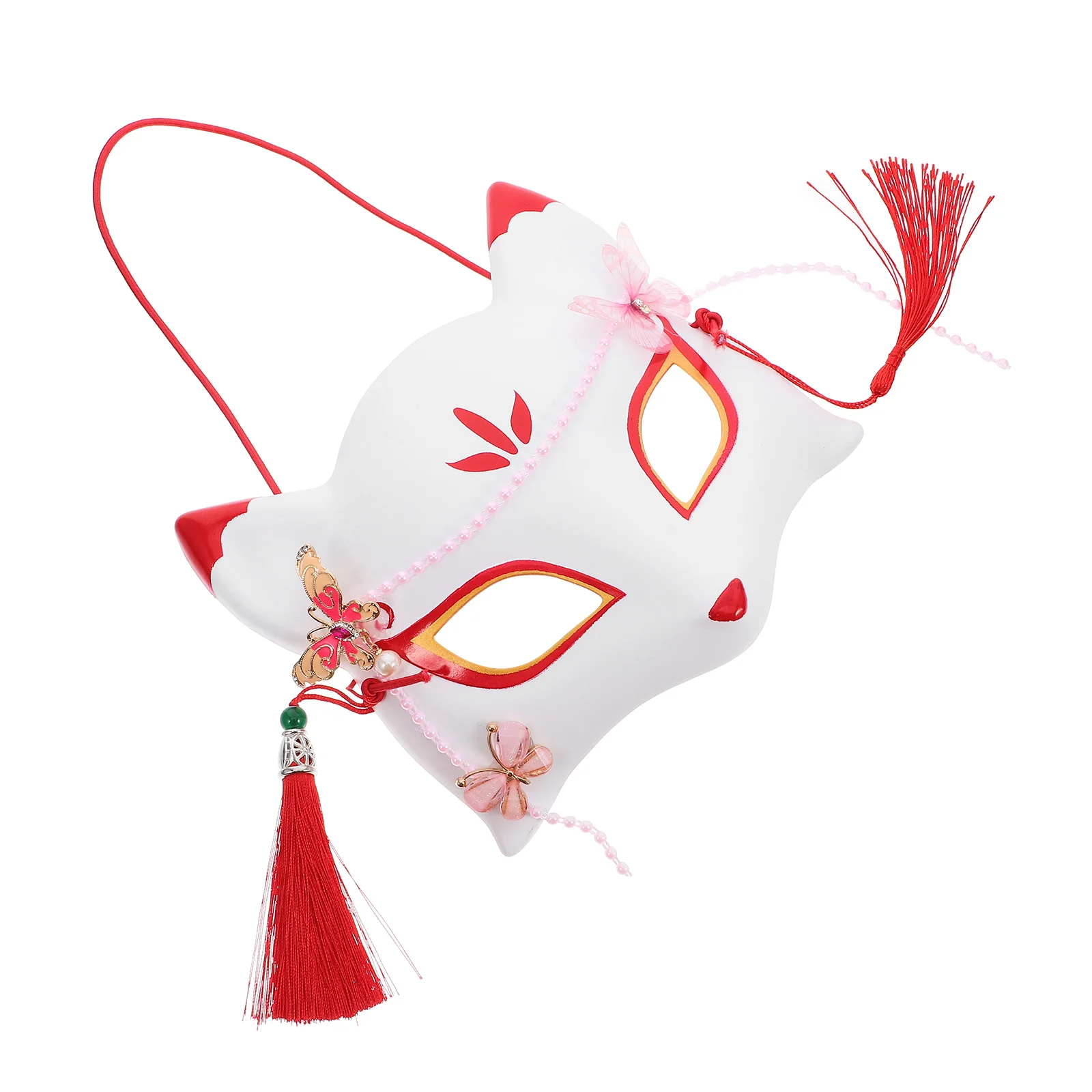 

Fox Japanese Style Half Face Creative Cosplay Party Mask For Halloween Animal Design Plastic Mask Decor Costume Party Props