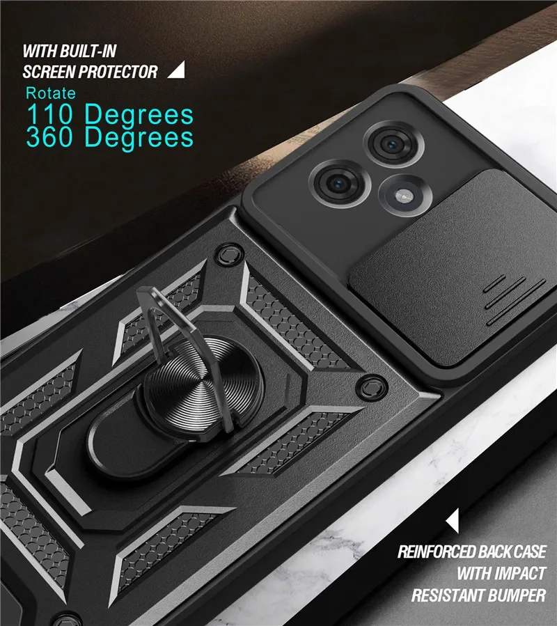 لموتورولا موتو G86 G85 G56 G55 G53 G52 G51 G54 G84 5G حافظة حلقة مغناطيسية حامل للصدمات الحالات الهاتف عدسة الغطاء الواقي #1