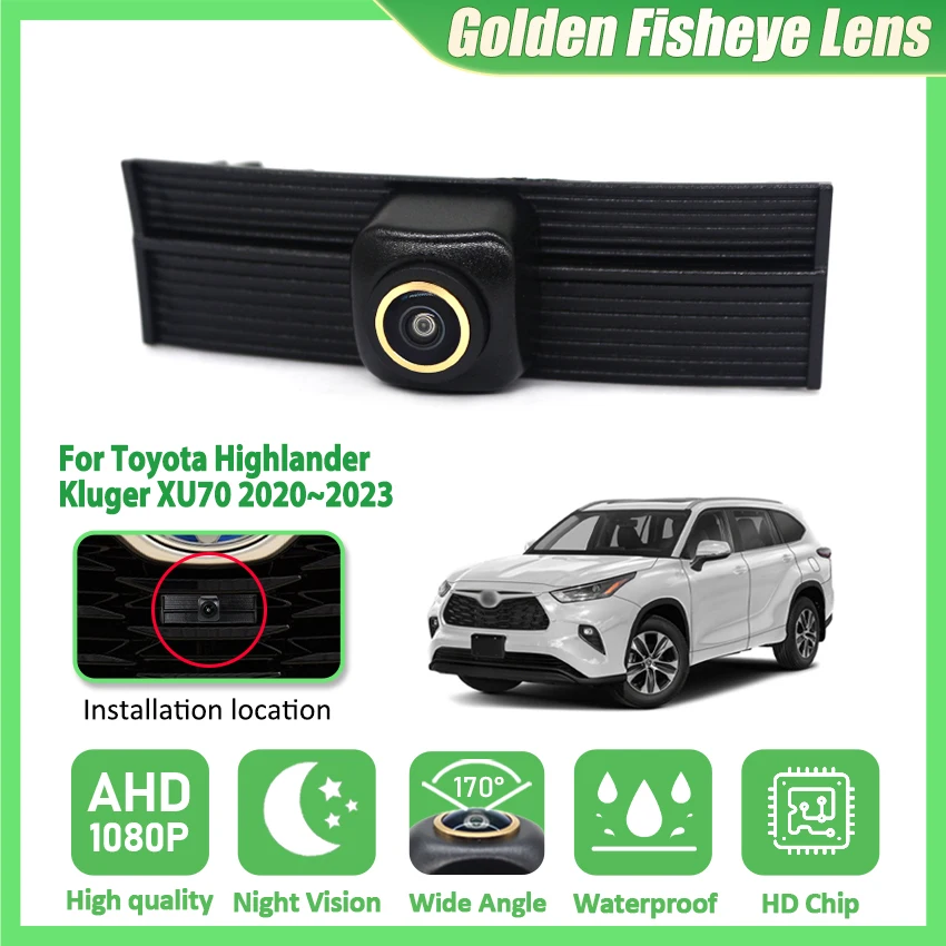 AHD 1080P LOGO Car Parking Front View Camera Waterproof For Toyota Highlander Kluger XU70 2020 2021 2022 2023 High Quality 170°