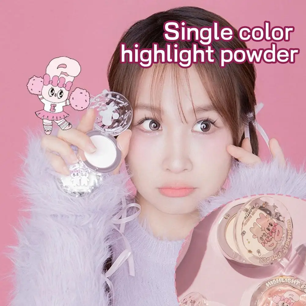 FLORTTE BUNNY مسحوق أحمر خدود عالي اللمعان أحادي اللون مسحوق تفتيح كريم وجه طبيعي لون مكياج كوري #5