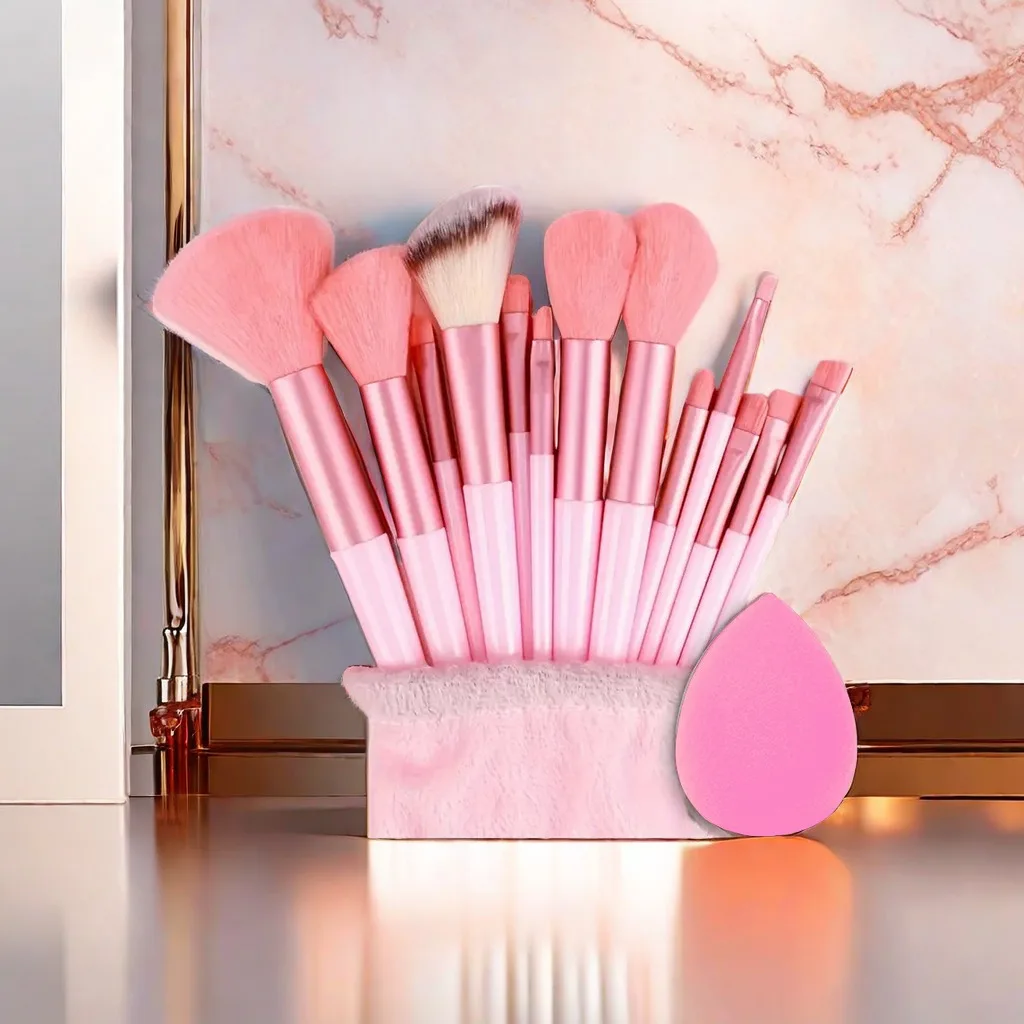 2024 New Soft Makeup Brush Set 13 Pieces for Cosmetics Foundation Blush Powder Eyeshadow Kabuki Mixing Makeup Sponge Egg