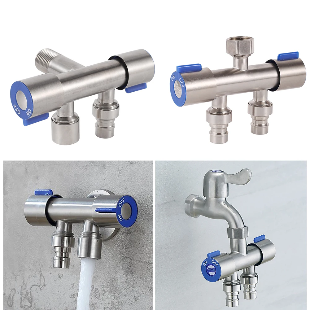 Dual Control Water Distributor Filling Valve Double Control Angle Valve Easy Installation Elegant Finish Faucet Use