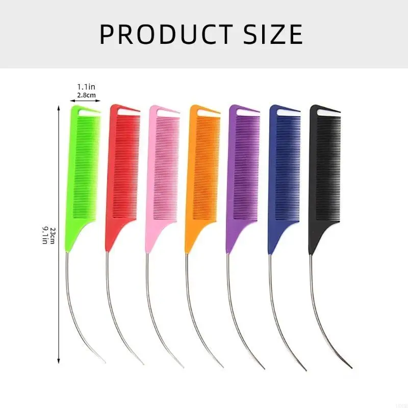 Pente alfinete curvo penteado fibra carbono pente aço longo para penteados qualidade salão