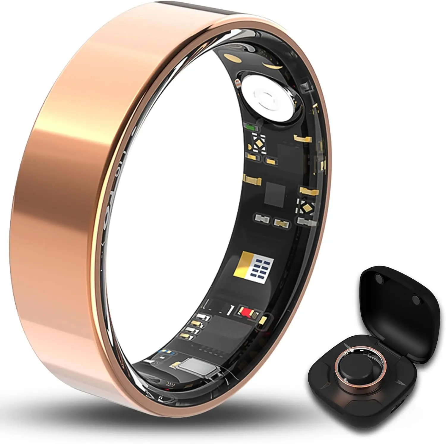 

Умное кольцо-трекер для фитнеса с измерением уровня кислорода в крови, частоты сердечных сокращений и мониторингом сна для iPhone и Android, водонепроницаемое