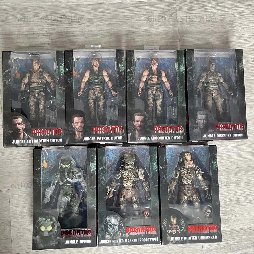 Figura de acción de juguete de la patrulla holandesa de la jungla, estilo Caza Demonios de la Jungla, Depredador Enmascarado, Extracción de la Jungla, Encuentro en la Jungla Holandesa, Schwarzenegger holandés