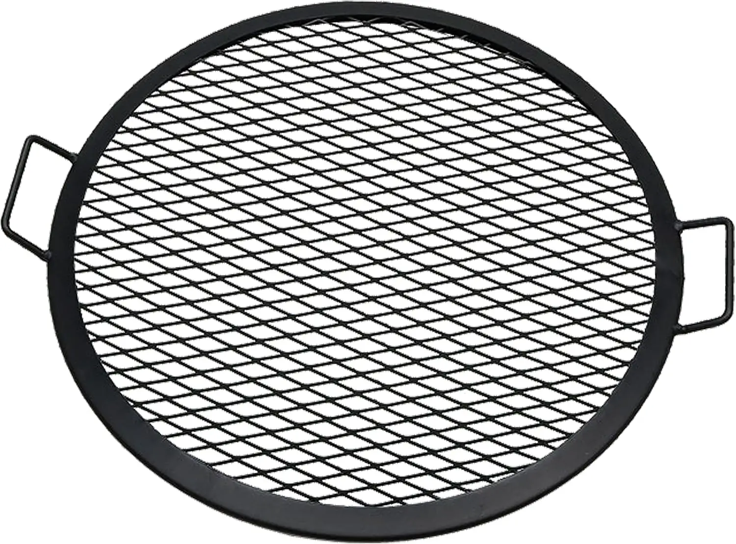 22-Inch Round Fire Pit Grill Grate with Handles, Heavy-Duty Steel Construction