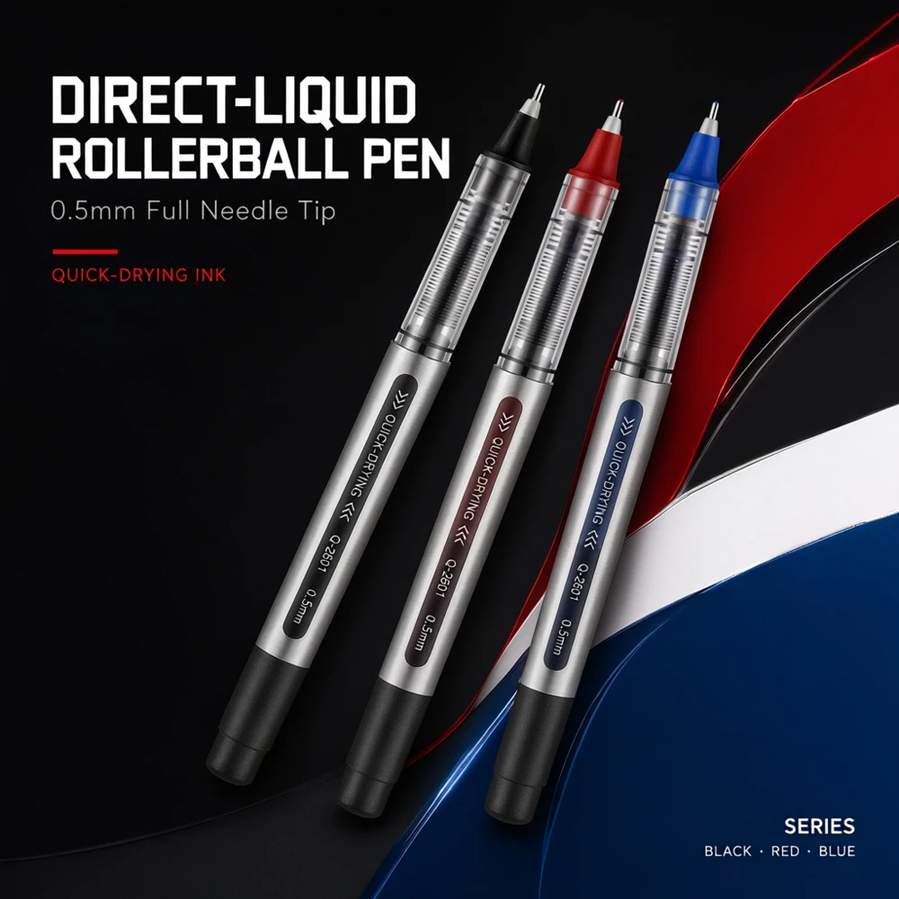 5/10/20 Pcs Direct-Liquid Gel Pens Rollerball Quick Dry Pens Writing Recording Diary Journaling School Office Write Stationery