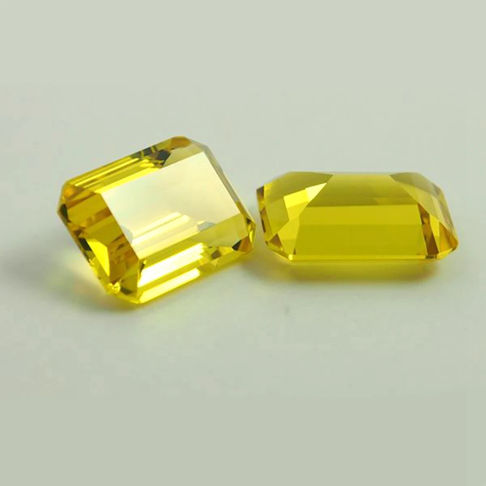 

Meisidian Lemon Lab Created 8x12mm 8 Carat Octagon Shape 21# Synthetic Corundum Yellow Sapphire Pirce