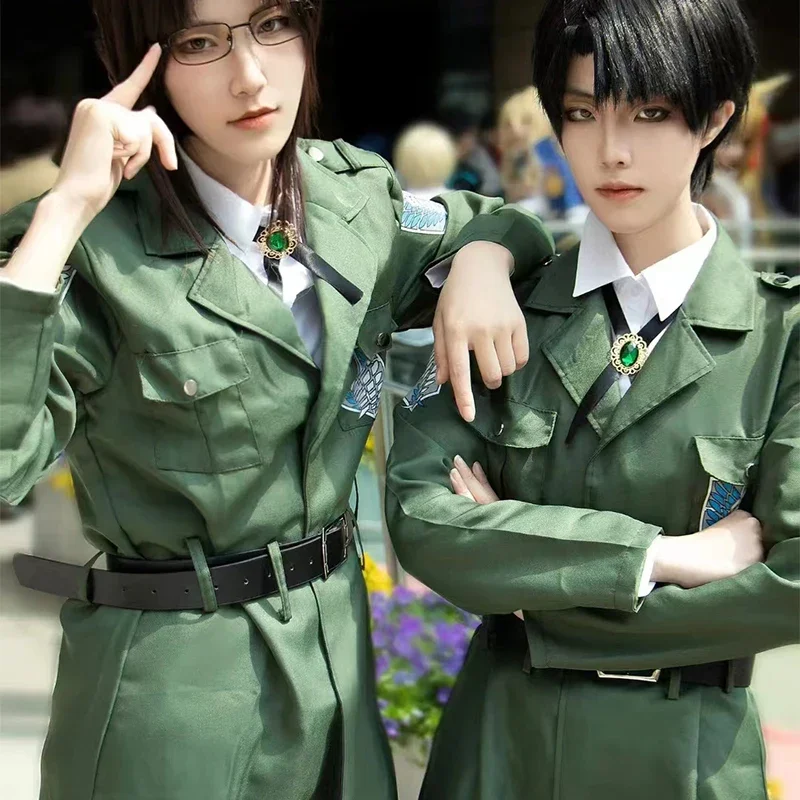 أزياء الهجوم على تيتان إرين ليفي التأثيرية للجنسين Shingeki No Kyojin الكشافة فيلق الزي الرسمي لحفلات الهالوين #2