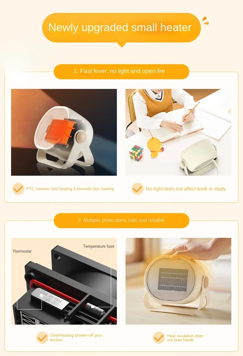 ماكينة تسخين مروحة كهربائية منزلية ، 220 فولت ، 500 وات ، تسخين سريع ، مكتب ، سطح مكتب ، شتاء