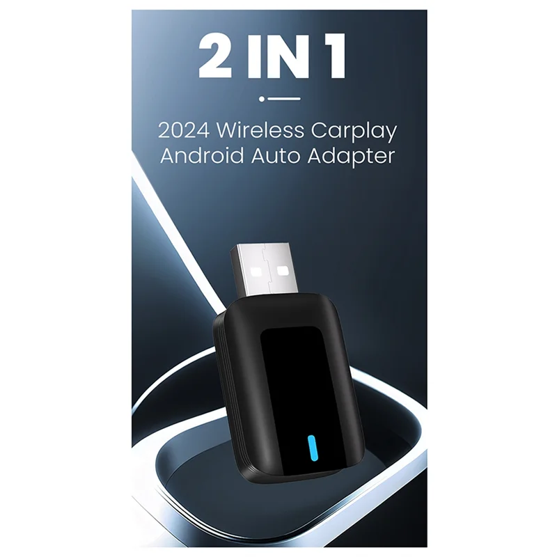 【المنتجات الأكثر مبيعًا】سلكيًا إلى Carplay اللاسلكي وAndroid Auto 2 في 1 Dongle 2.4/5G Wifi Bluetooth 5.0 لـ Carplay Android Au