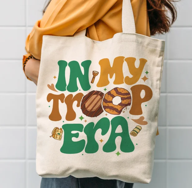 

Hiking Tote Bag in My Troop Era Canvas Tote Bag Casual Fashion Versatile Shoulder Bag Reusable for Women Girls Outdoor Camping